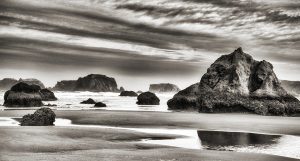 Bandon Beach Scene on a Windy Day