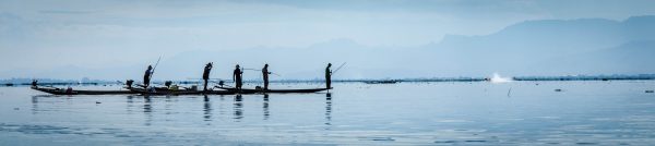 Distant Long Boat, Inle Lake