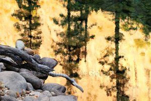 Sunset Cliff Reflection, Merced River, Yosemite National Park, California