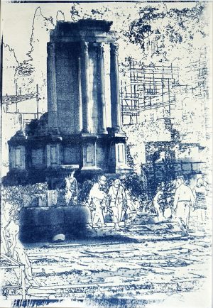 Temple of Vesta, Cyanotype