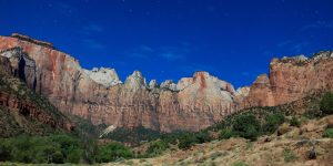 Towers of the Virgin by Moonlight, Zion National Park, Utah
