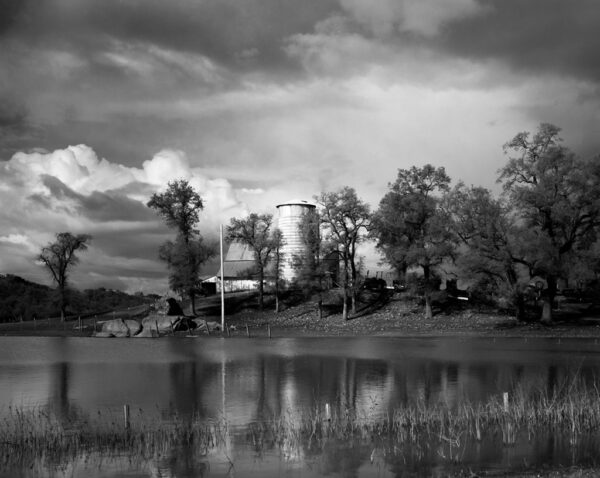 Silo, Barn and Lake, Near Roseville, CA, 1979