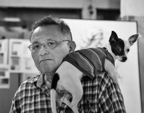 Artist with Dog, Merida, Mexico