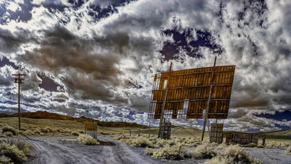 Abandoned Screen and Ticket Booth, Sage Crest Drive-in, Yerington, Nevada