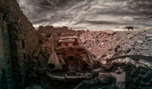 Abandoned Car in a Basement, Gold HIlll, Nevada