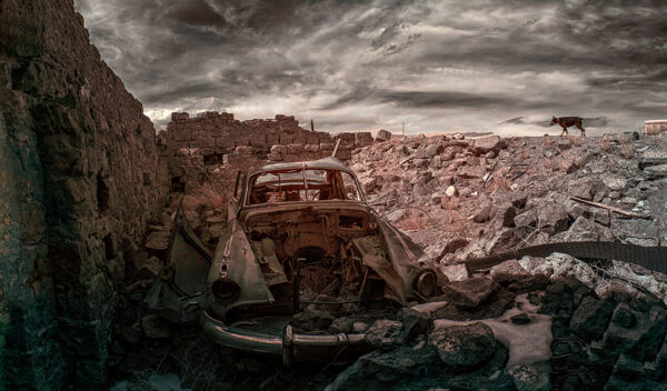 Abandoned Car in a Basement, Gold HIlll, Nevada