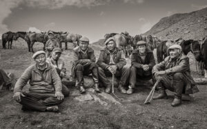 Dan Burkholder -Men and Boy by Horse Stables, Mongolia (ED. 2/9)