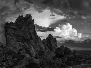 Storm Clouds Building Over the Sierra, Seen From Panum Crater