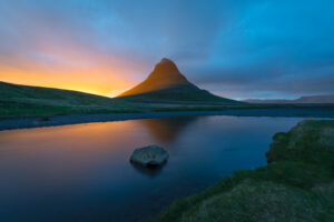 Blue Sunset at Kurkjfell Iceland